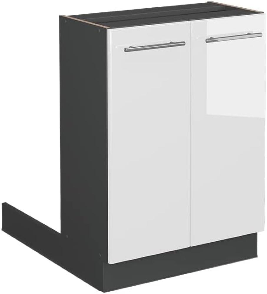 Vicco Küchenschrank Küchenmöbel Fame-Line modern Küche Einbauküche Küchenzeile Blende Unterschrank Hochschrank Hängeschrank (Anthrazit-Weiß Hochglanz, Regalinselunterschrank 60 cm) Bild 1