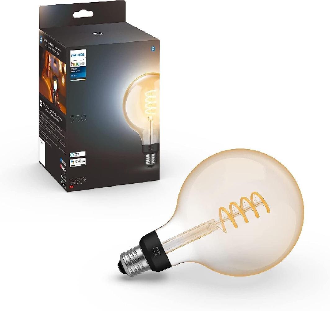 Philips Hue White E27 Filament Globe G125 550lm Bild 1