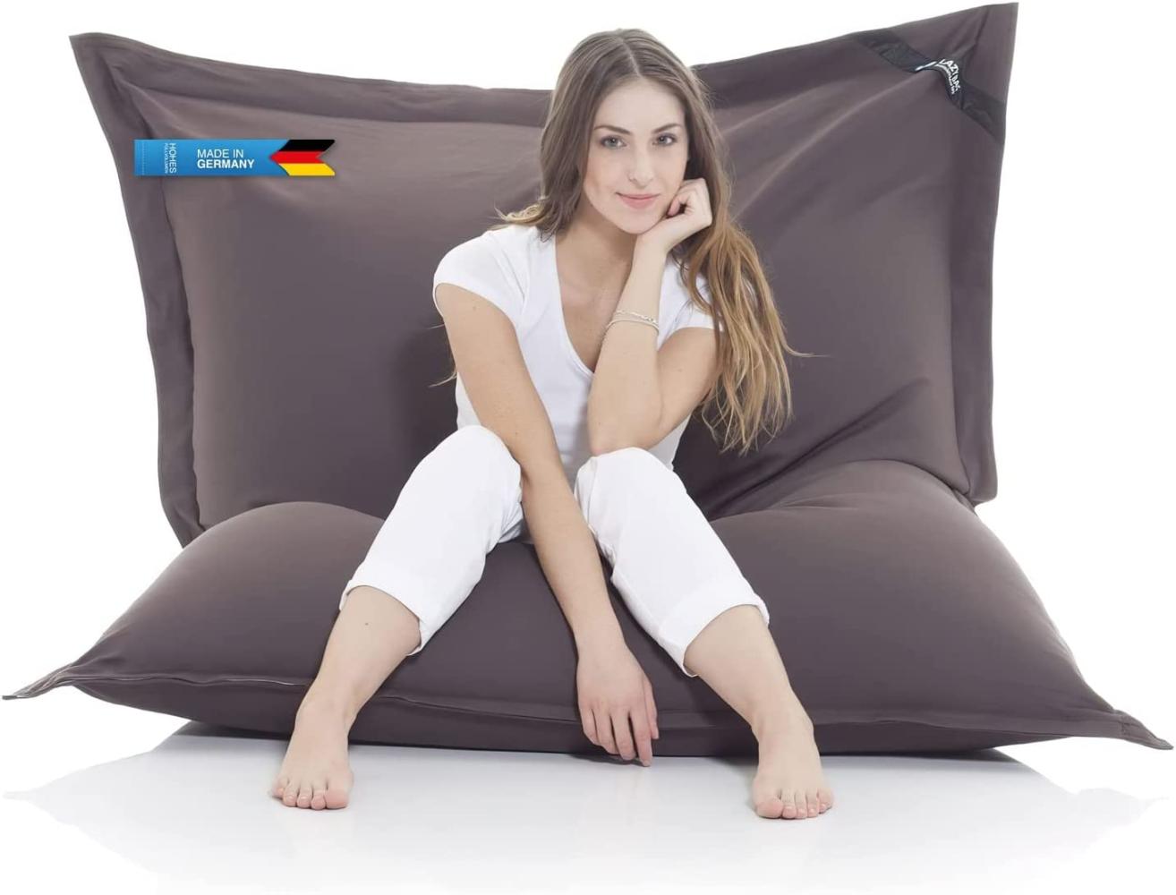 LAZY BAG Original Sitzsack XXL 400L Riesensitzsack aus Baumwolle 180x140 cm (Braun) Bild 1