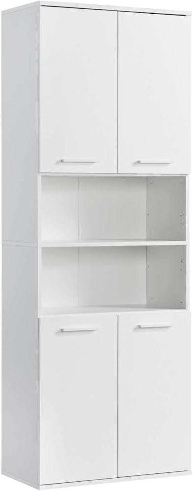 mokebo Hochschrank Der Kapitän (mit 5 Einlegeböden) hoher Badschrank oder Badezimmerschrank Weiß mit 65cm Breite Bild 1