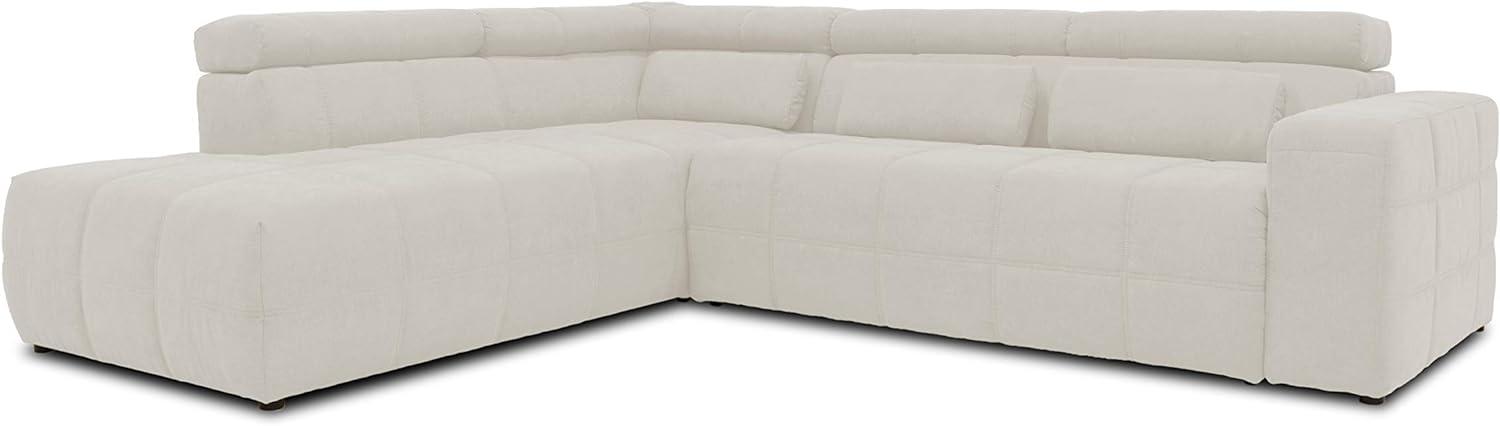 DOMO. collection Brandon Ecksofa, Sofa mit Rückenfunktion in L-Form, Polsterecke, Eckgarnitur, beige, Ottomane links Bild 1