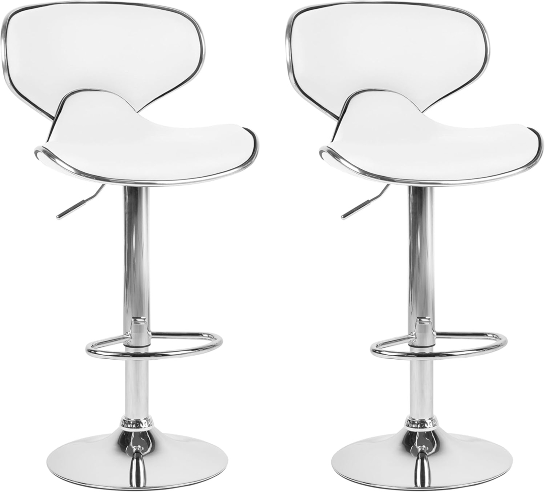 Barhocker Kunstleder weiß höhenverstellbar 2er Set CONWAY Bild 1