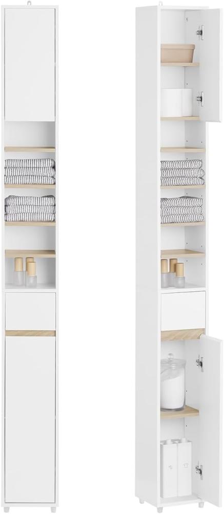 SoBuy Hochschrank BZR34 Badezimmerschrank mit 5 Fächern Badschrank Badregal Bild 1