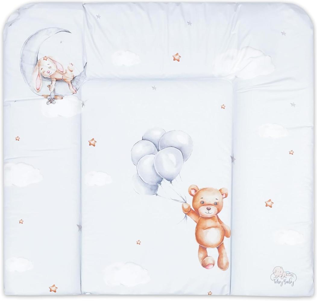 Wickelauflage Wickelkommode Auflage Baby 85 x 72 cm - Wickelmatte Wickeltischauflage Wasserfest Wickelunterlage Weich Teddybären B Bild 1