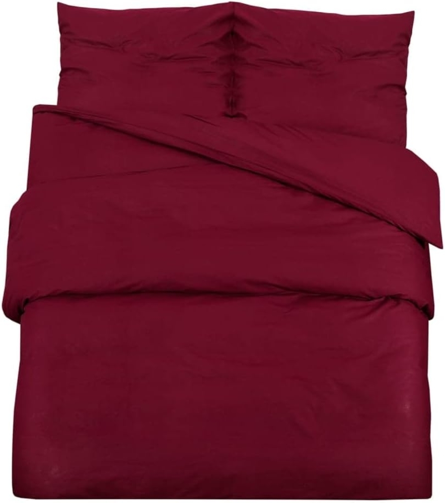 vidaXL Bettwäsche-Set Bordeauxrot 225x220 cm Leichte Mikrofaser 136044 Bild 1