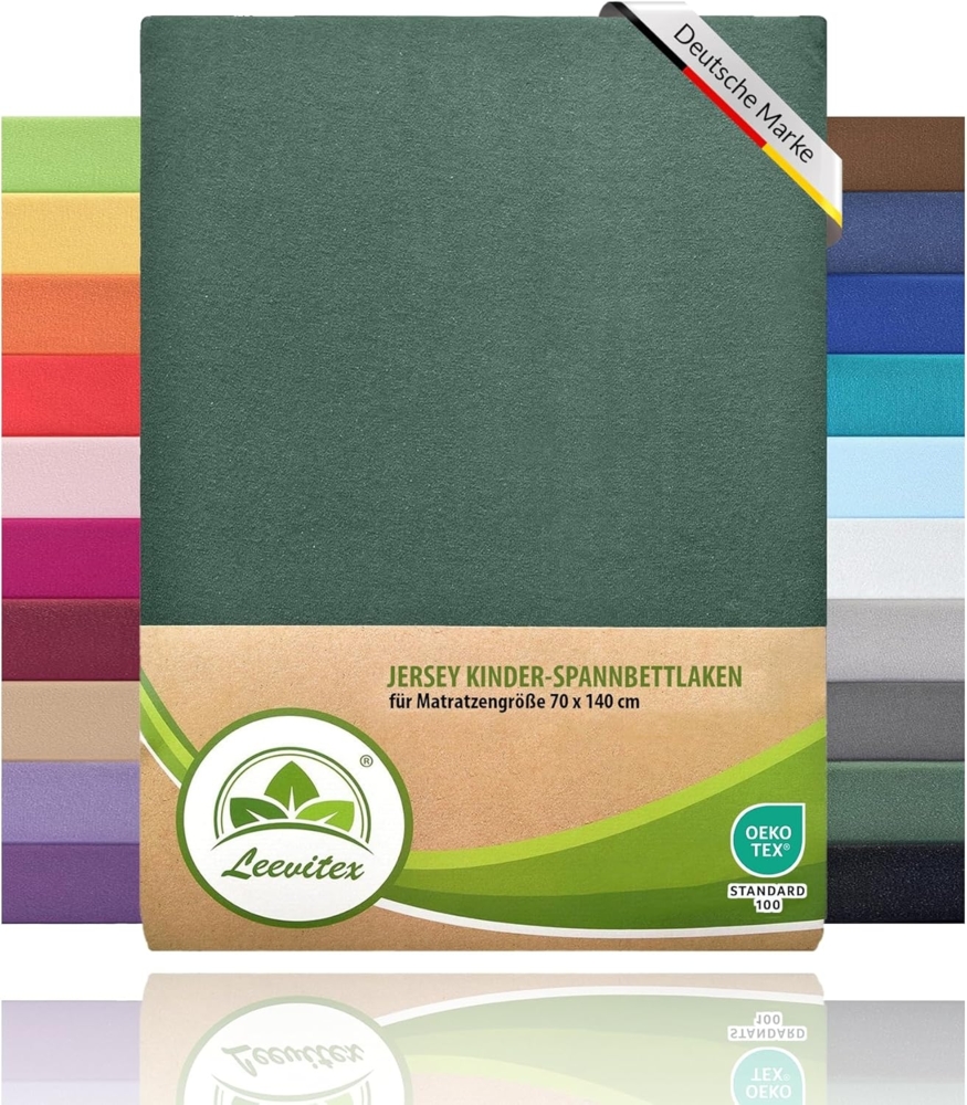 leevitex® Spannbettlaken Spannbettlaken Kinder Spannbettlaken Premium 170 g/m², Gummizug: Rundumgummizug, (1 Stück), schwer & blickdicht, 100% Baumwolle, 70x140 cm Bild 1