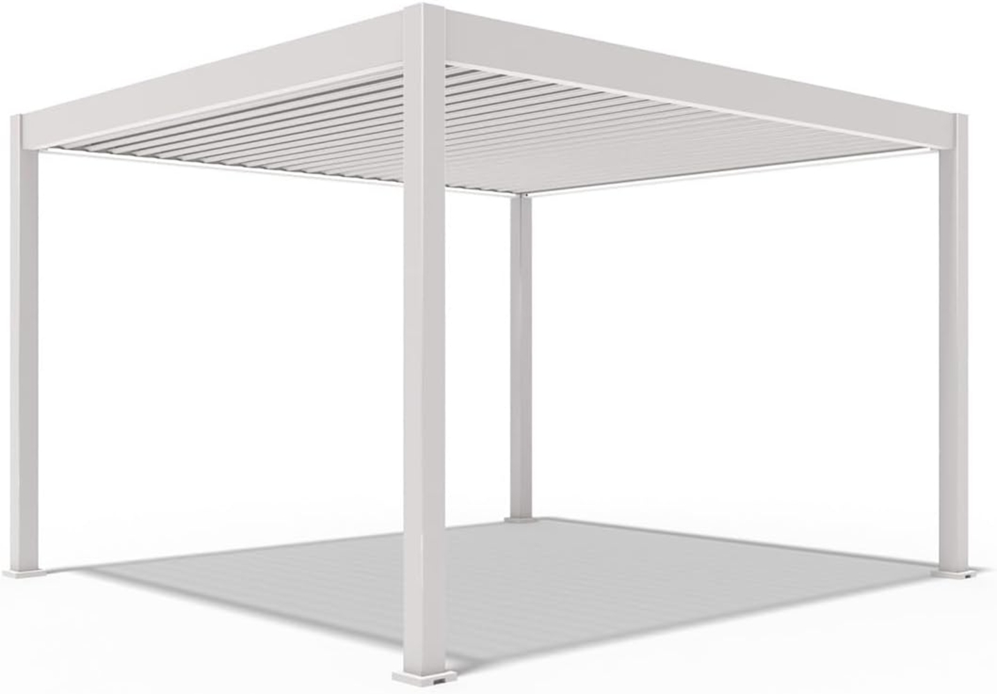 Weide E-Deluxe | elektrische Pergola mit LED | Voll Aluminium | 3,6 x 4 M | motorisiertes Lamellendach Ivory Sand Bild 1