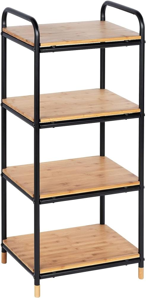 WENKO LOFT Badregal, Braun/Schwarz, mit 4 Etagen, Bambus Bild 1