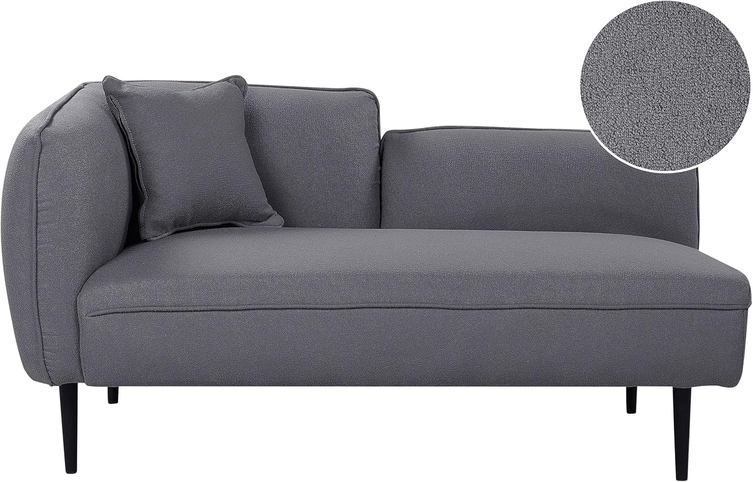 Linksseitige Chaiselounge CHEVANNES Bouclé Dunkelgrau Bild 1