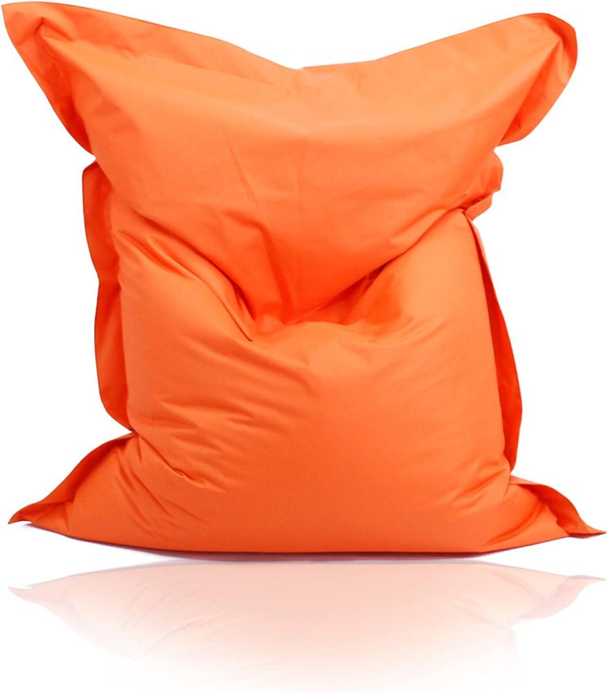 Kinzler S-10137/09 XXL Riesensitzsack, 140x180 cm, neue Styroporkügelchen, Sitzsack Outdoor Indoor, in vielen verschiedenen Farben, mit Innensack, orange Bild 1