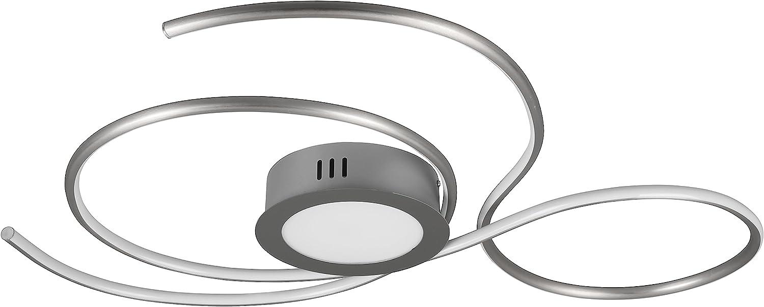 Große LED Deckenleuchte JIVE mit Fernbedienung, Breite 80cm, Silber Bild 1