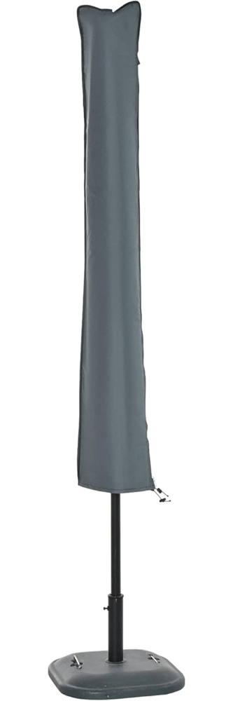 Outsunny Sonnenschirm-Schutzhülle Schirm-bezug mit Reißverschluss (Gartenschirm-Schutzhülle, 1-St, Schirmschutzhaube Abdeckung), Oxford-Polyester, Grau, 178 x 25,35 cm Bild 1