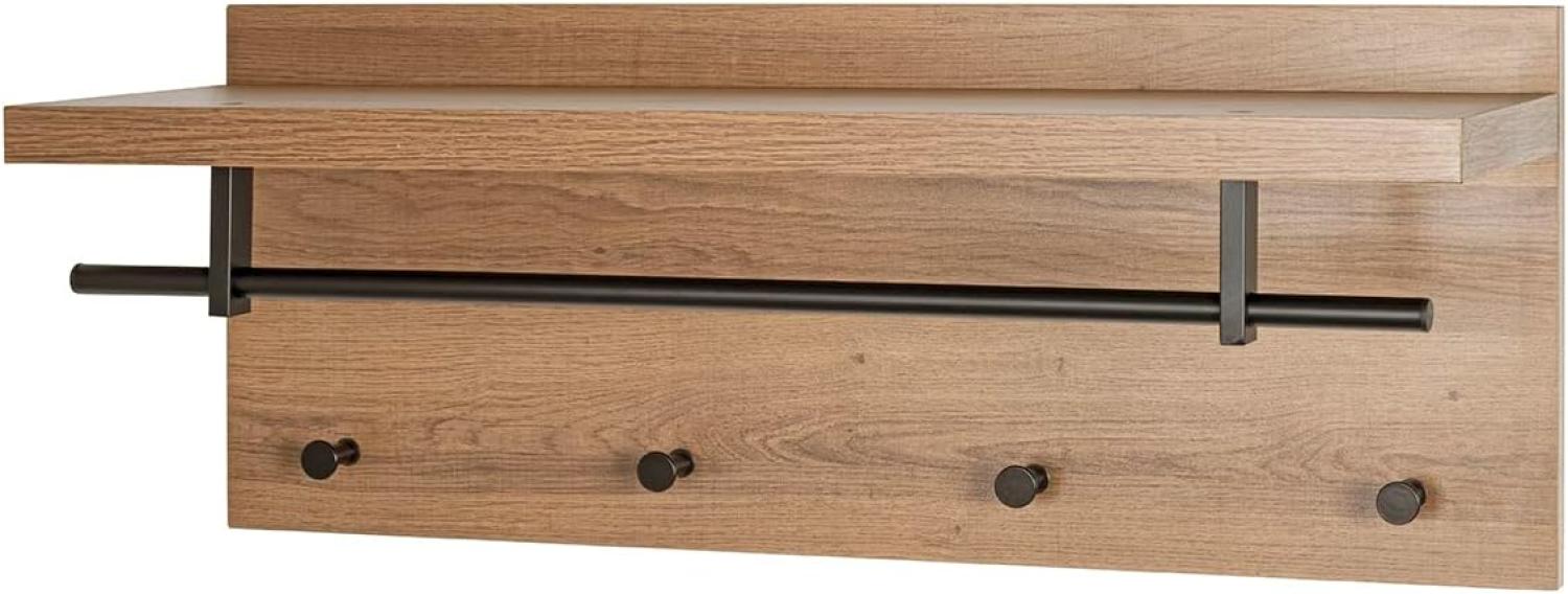 HAKU Möbel Wandgarderobe, eiche, schwarz, 75 x 26 x H 30 Bild 1