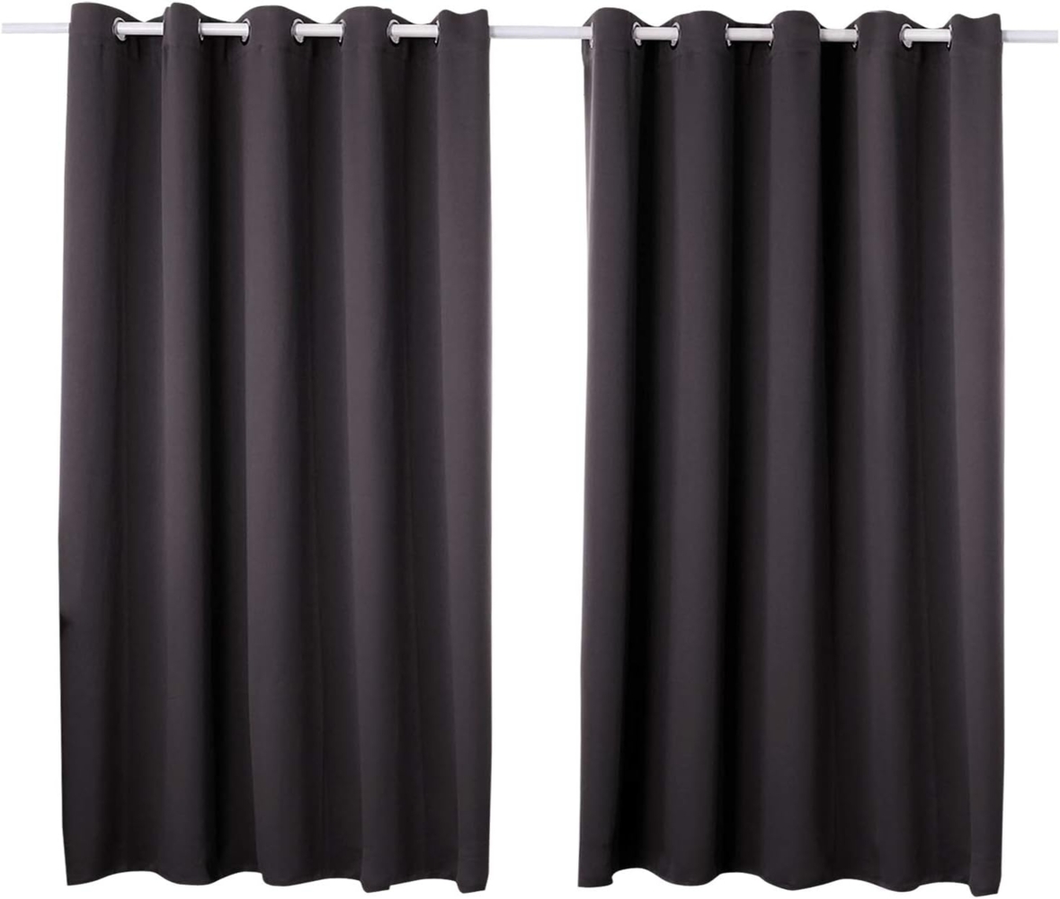 Woltu Verdunkelungsvorhang, Ösen, blickdicht, 2er Set Vorhang Blickdicht Thermovorhang 250g/m² Bild 1