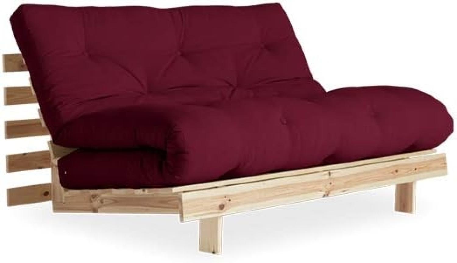 KARUP DESIGN ROOTS Futonsofa Gestell Unbehandelt Matratze Bordeaux Bild 1