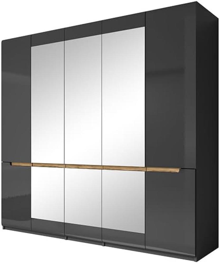 Drehtürenschrank Schrank GALAXY Grau Hochglanz 225x213 cm Bild 1