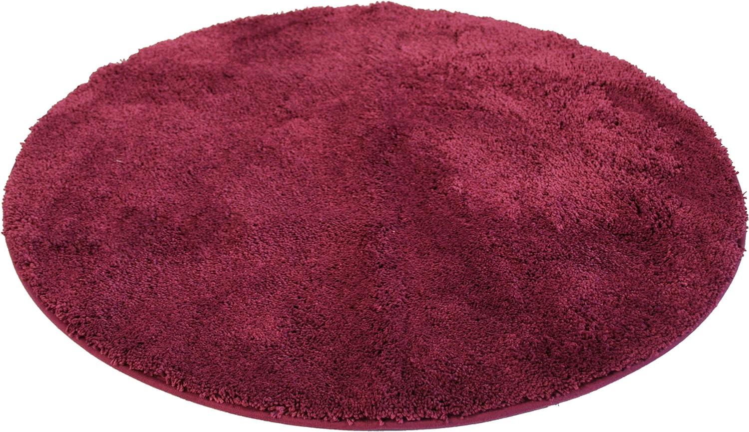 Kinzler J-10001/13 Bordeaux Badematte, Mikrofaser, 90 cm rund Bild 1