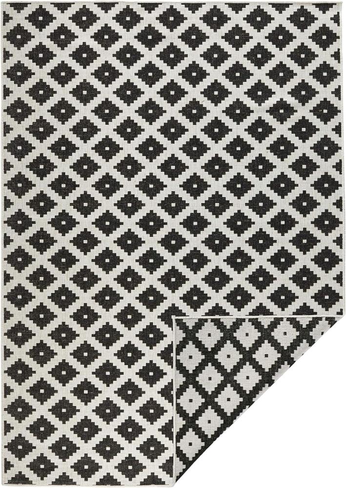 In- & Outdoor Wendeteppich Nizza Schwarz Creme - 120x170x0,5cm Bild 1