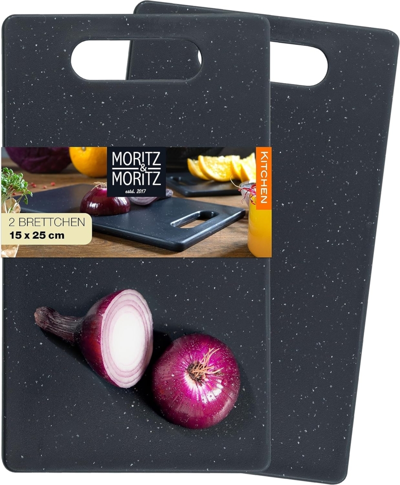 Moritz & Moritz Schneidebrett 2tlg Schneidebrett Kunststoff Set, Kunststoff, (Granitoptik), 25 x 15 cm - Frühstücksbrettchen - hygienisch und spülmaschinenfest Bild 1