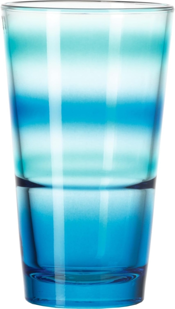 Leonardo Trinkglas EVENT, Wasserglas, Becher, Glas, Blau gestreift, 240 ml, 012282 Bild 1