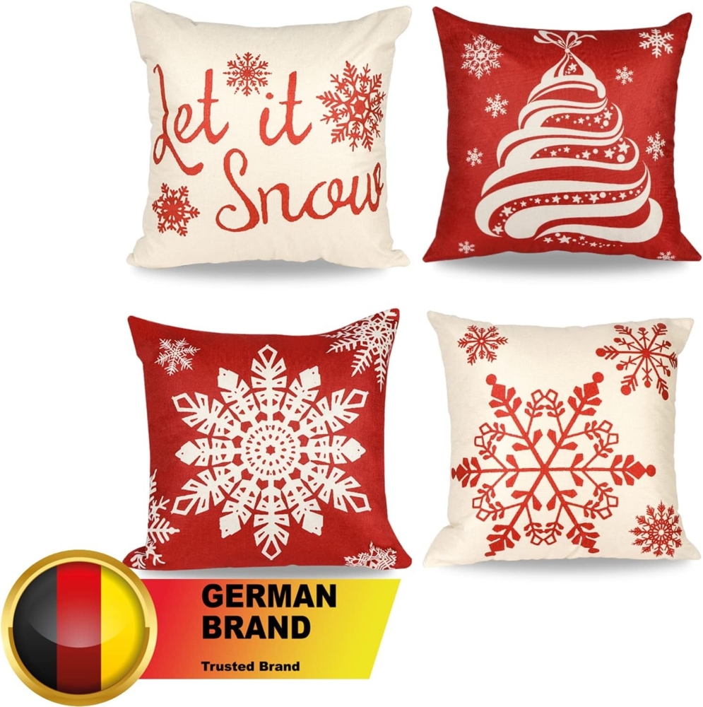 Marrakesch Orient & Mediterran Interior Kissenhülle 4er Set Weihnachtskissen Kissenbezug 45 x 45 cm Weihnachtsdeko, 4er Set Bild 1