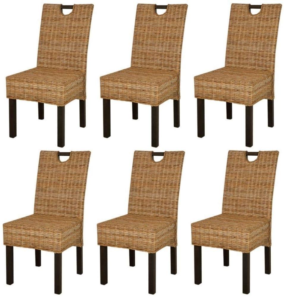 vidaXL Esszimmerstühle 6 Stk. Kubu-Rattan Mangoholz [274361] Bild 1