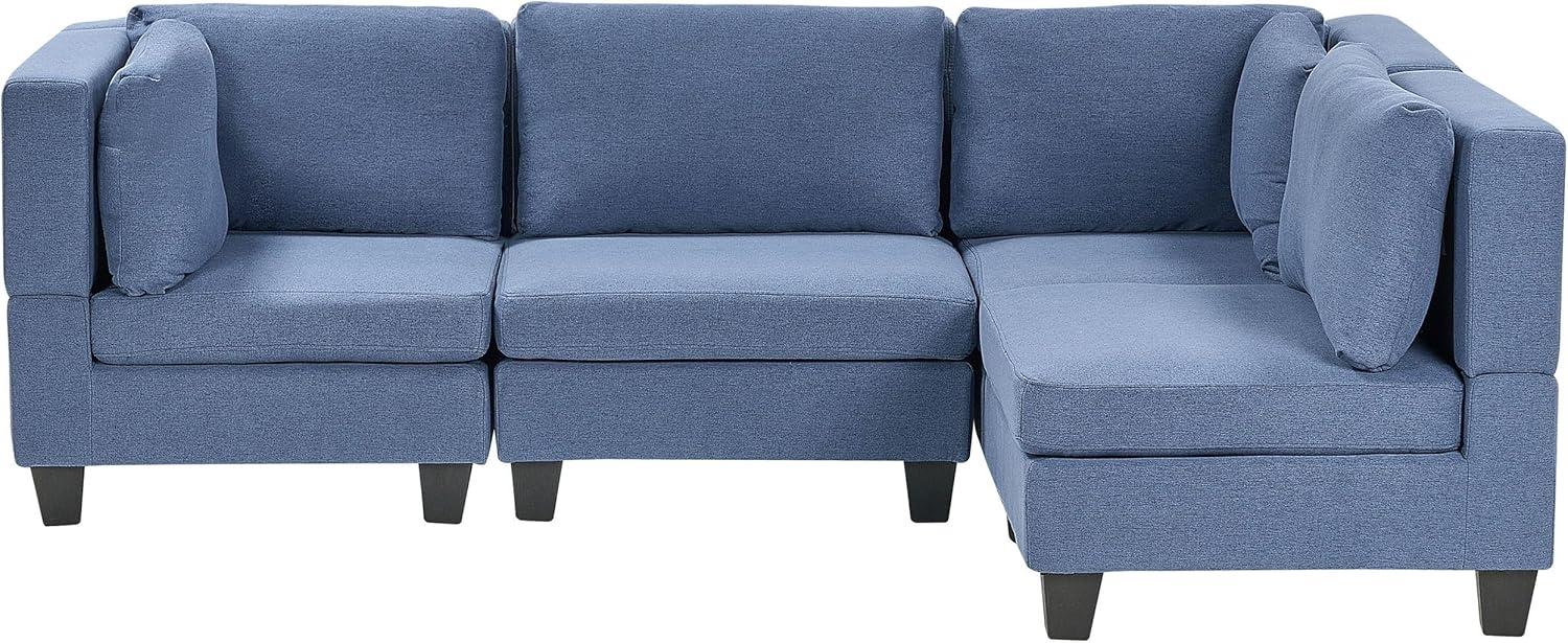 Beliani 'Unstad' Sofa, Blau, Stoff, 72 x 152 x 228 cm, ohne Ottomane, Links Bild 1