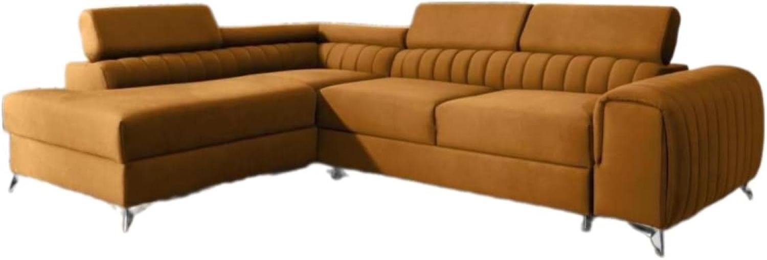 Designer Sofa Tirenni mit Schlaf- und Klappfunktion Senf Links Bild 1