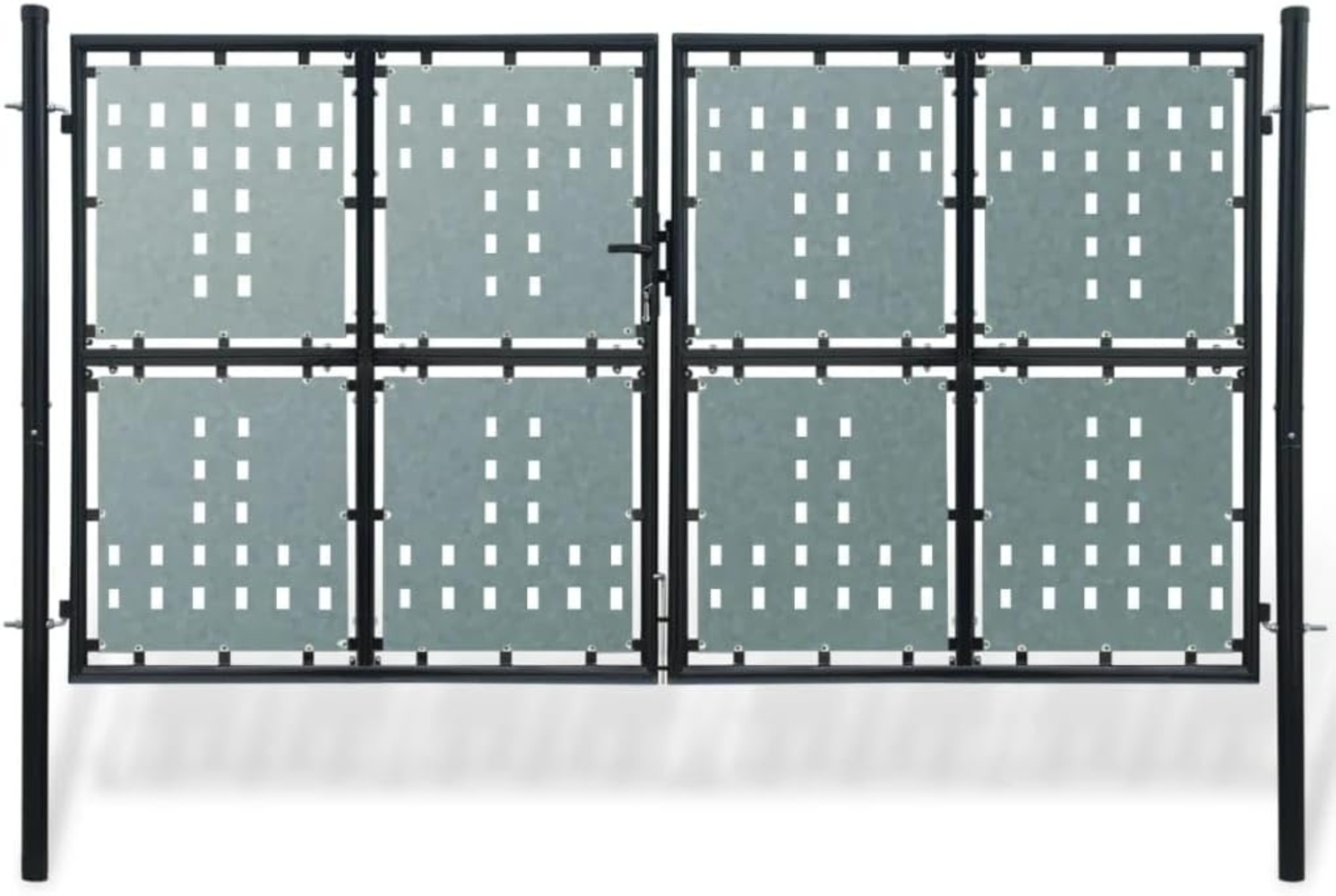 vidaXL Schwarzes Einzeltor für Zäune 300 x 200 cm 141695 Bild 1