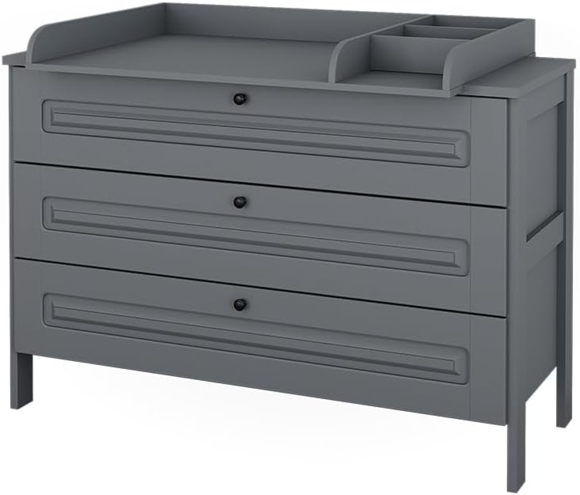 VitaliSpa® Wickelkommode Ajaton, Grau, 133x98.4 cm mit 3 Schubladen Bild 1