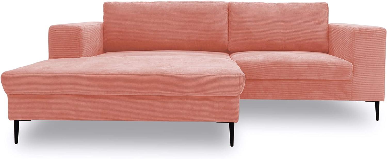 DOMO. collection Modica Ecksofa, moderne L-Form Eckcouch, Sofa Eckgarnitur, rosa, 244x173x83 Bild 1