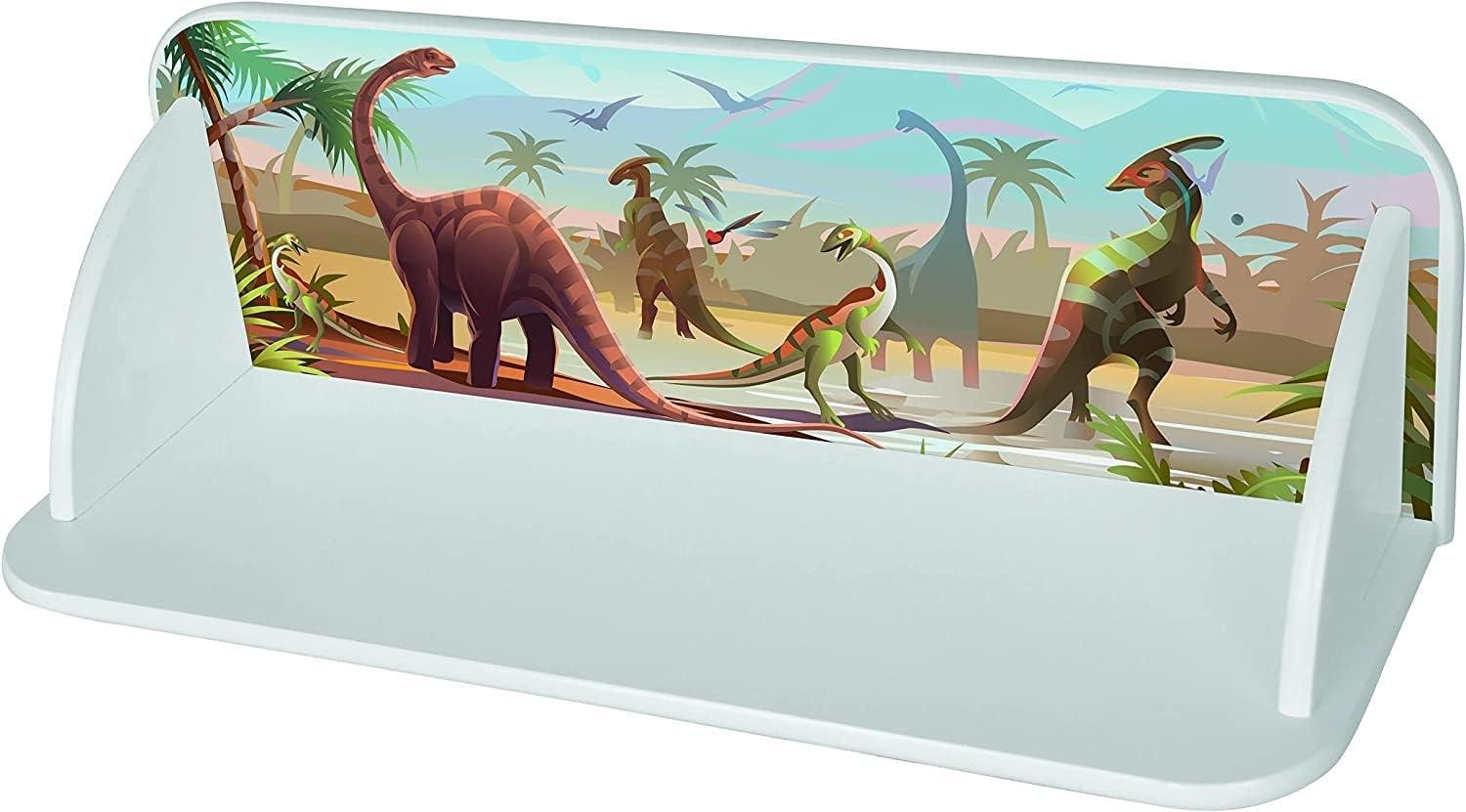 Weißes Regalbrett auf der Wand - Jura-Dino - Wandboard aus Holz Weißes Regalbrett auf der Wand - Jura-Dino - Wandboard aus Holz Weißes Regalbrett auf der Wand - Jura-Dino - Wandboard aus Holz Bild 1