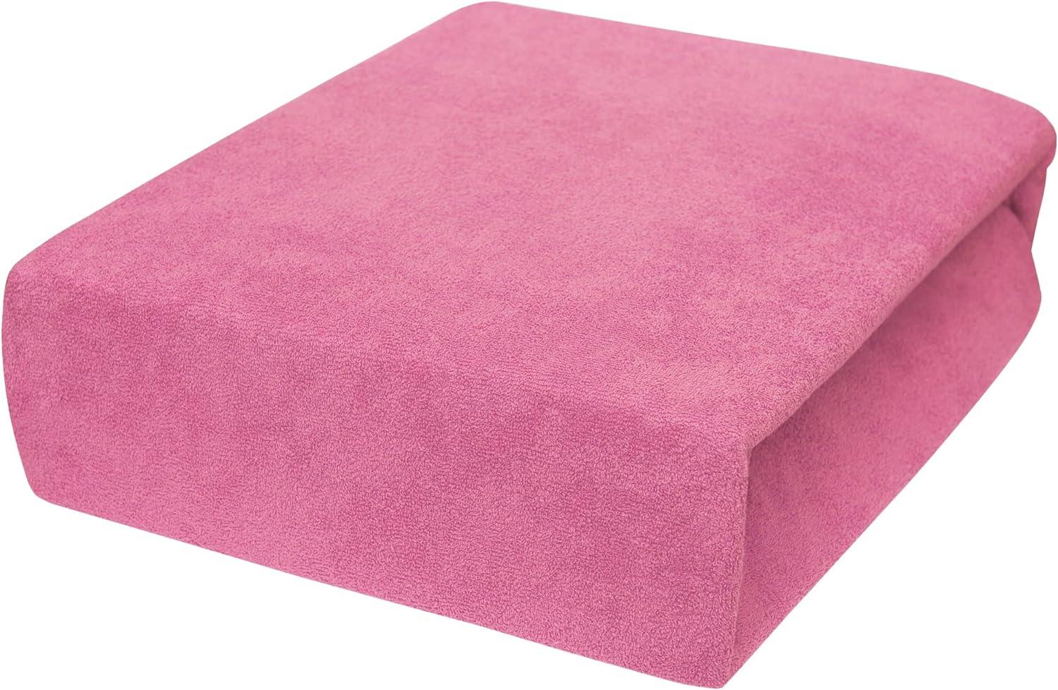 Baby Comfort Frottee Spannbettlaken für 90x50 cm Nachttisch Kinderbettmatratze (Rosa) Bild 1