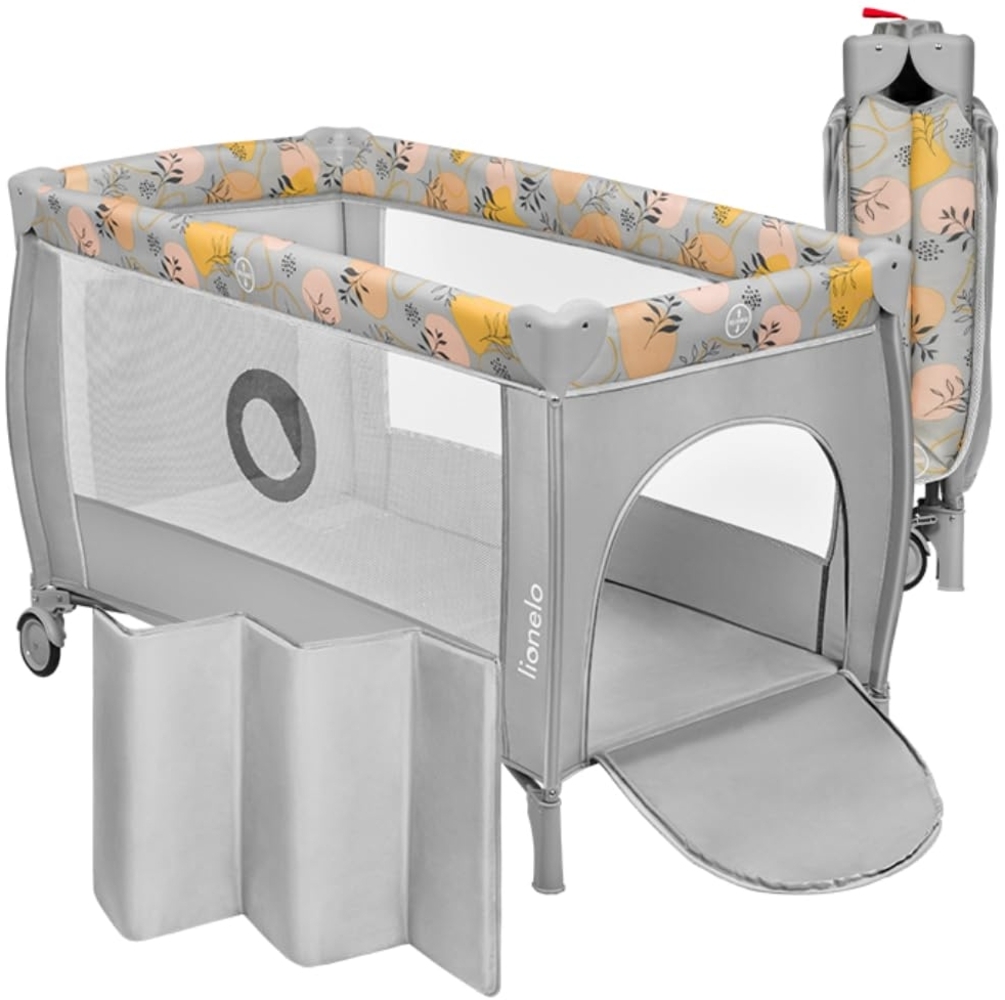 lionelo Baby-Reisebett Stefi Plus, 2in1: Babybett & Laufstall , Kompakte Größe , Luftiges Netz Bild 1