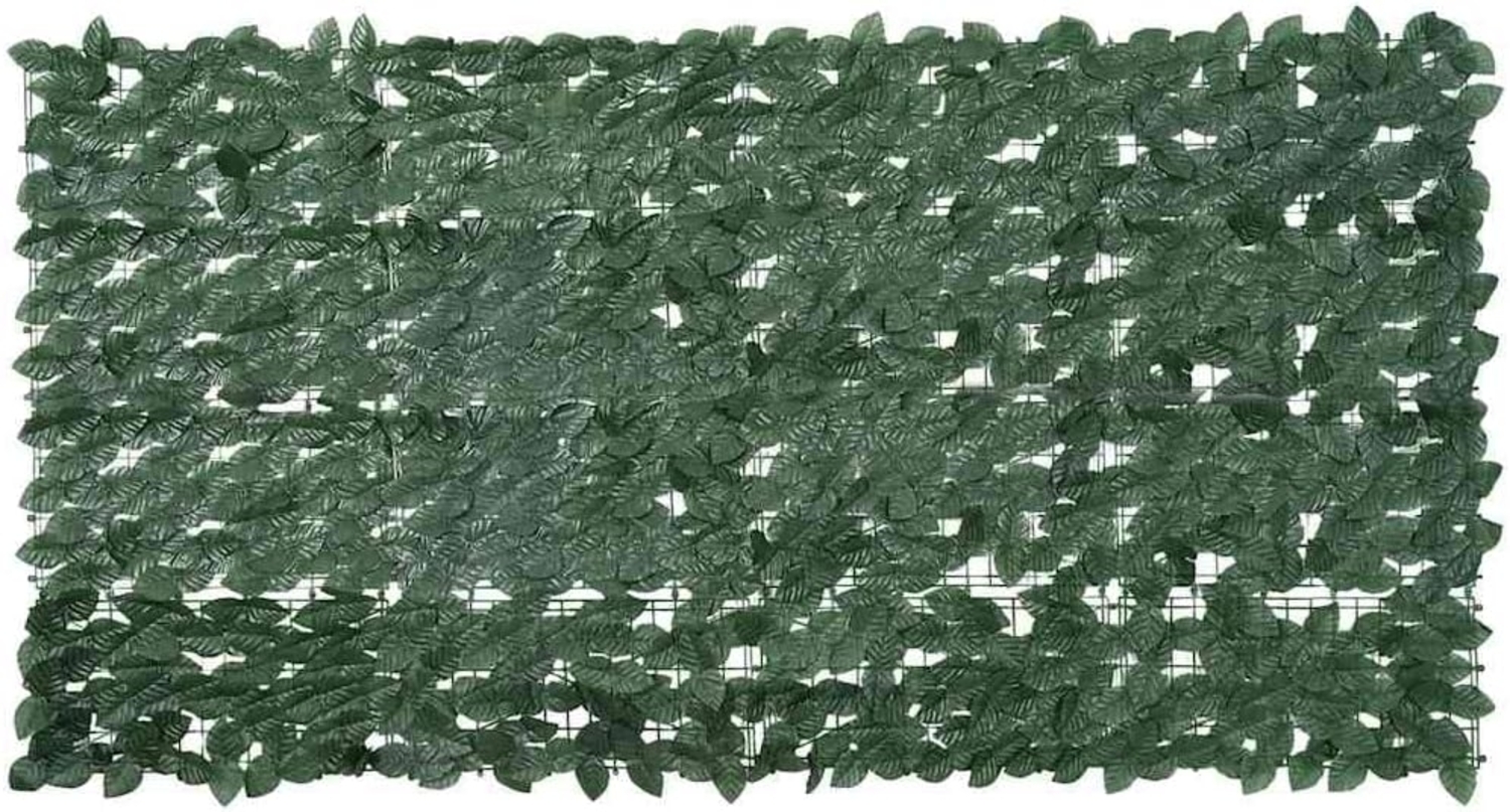 vidaXL Balkon-Sichtschutz mit Dunkelgrünen Blättern 200x100 cm 367841 Bild 1