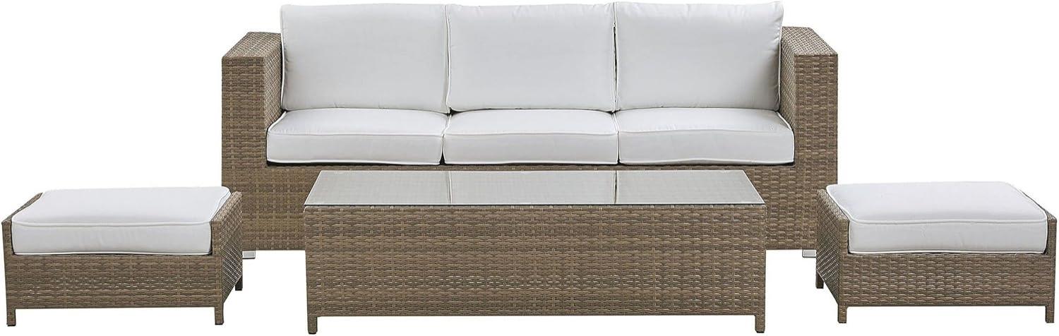 Lounge Set BELLUNO PE Rattan Weiß Bild 1