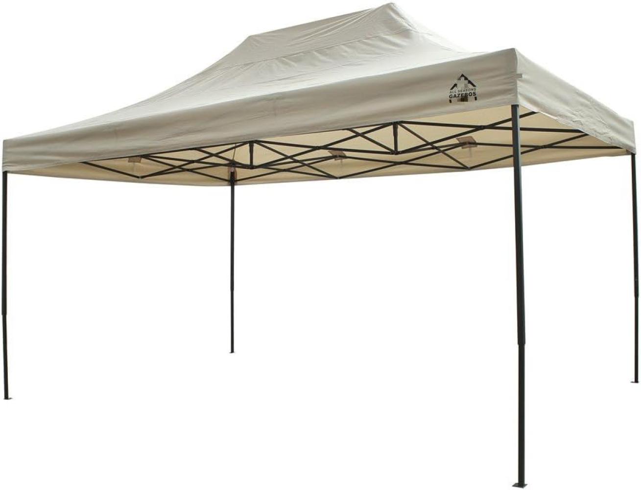 All Seasons Gazebos 3x4. 5m vollständig wasserdichtes Faltpavillon - Beige Bild 1