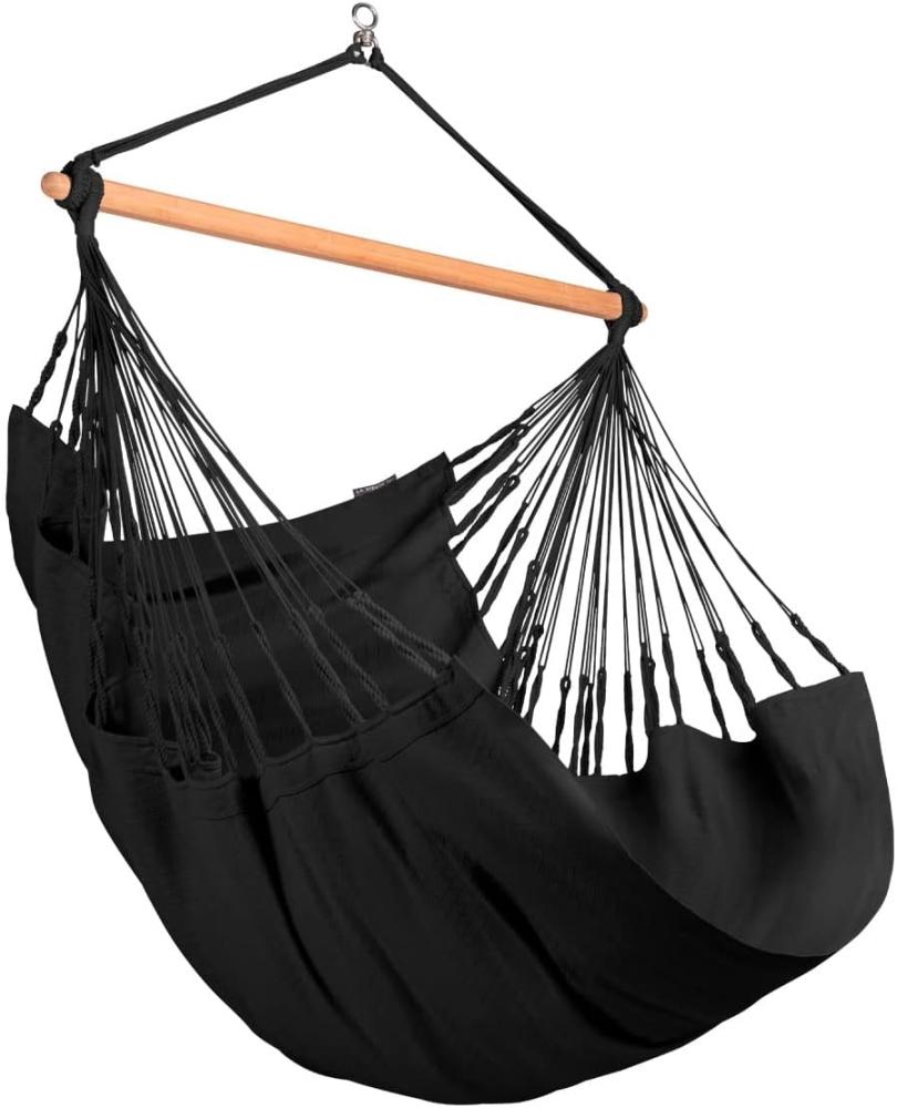 La Siesta Hängesessel HABANA Comfort onyx schwarz Lounger aus Bio-Baumwolle Hängematte Hängestuhl Bild 1