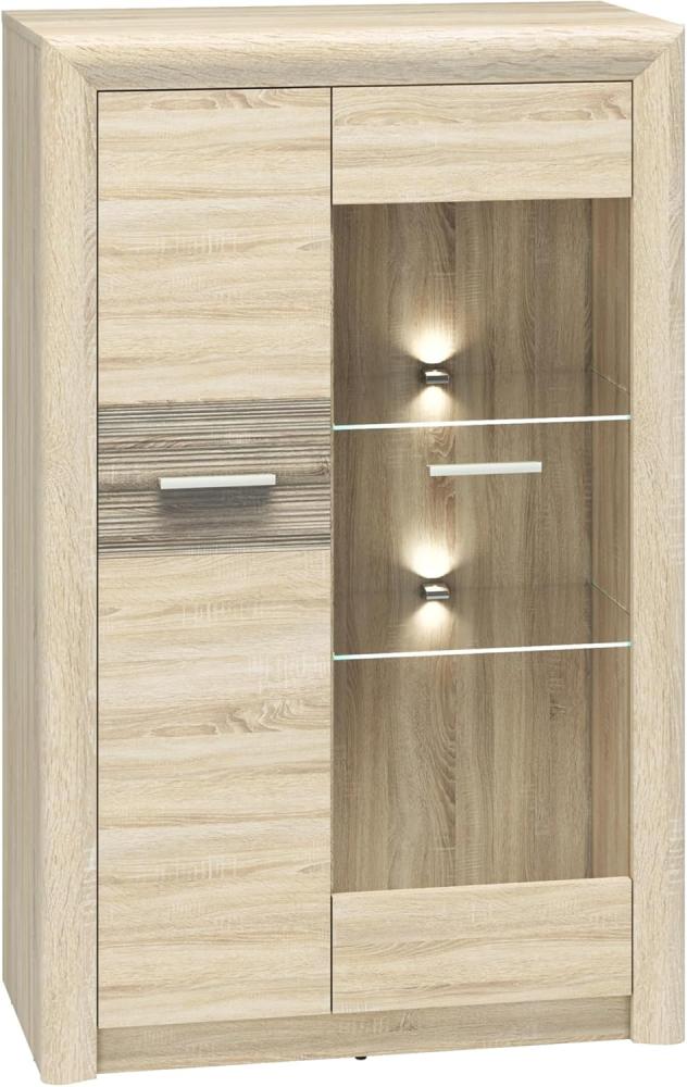 Highboard "Castel" Kommode 85cm Sonoma Eiche hell Trüffel MDF Bild 1