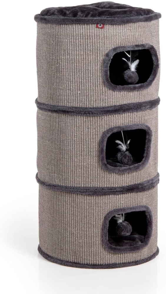 Canadian Cat Company Kratztonne Kratzbaum Tony, Kratztonne mit Kratzteppich, anthrazit, ca. 45 x 45 x 90 cm Bild 1