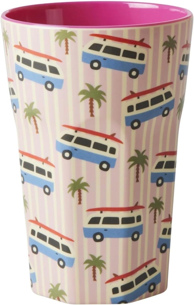 Rice Two Tone Pink Cars Print Melamin Becher Groß Bild 1