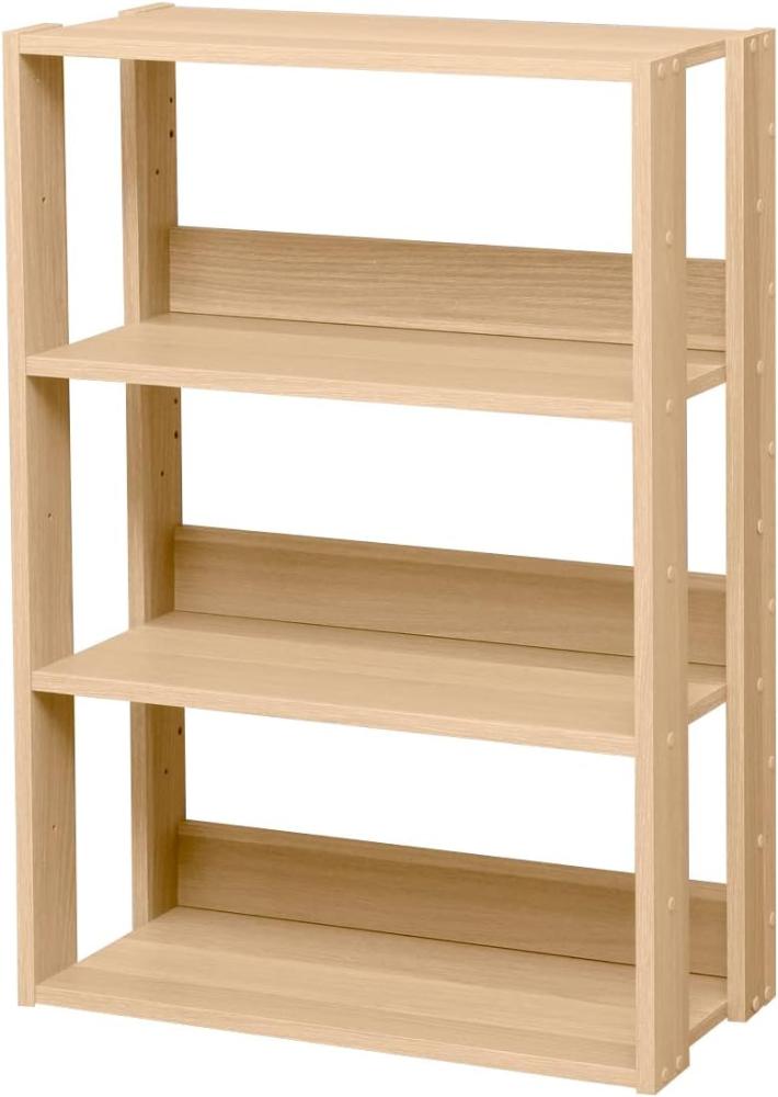 Iris Ohyama, Bücherregal, 3-stöckiges Regal, 14 cm breite verstellbare Regale, Stabil, Industriell, Waschküche, Wohnzimmer, Eingangsbereich, Schlafzimmer, Büro - Open Wood Rack OWR-600-Hellbraun Bild 1