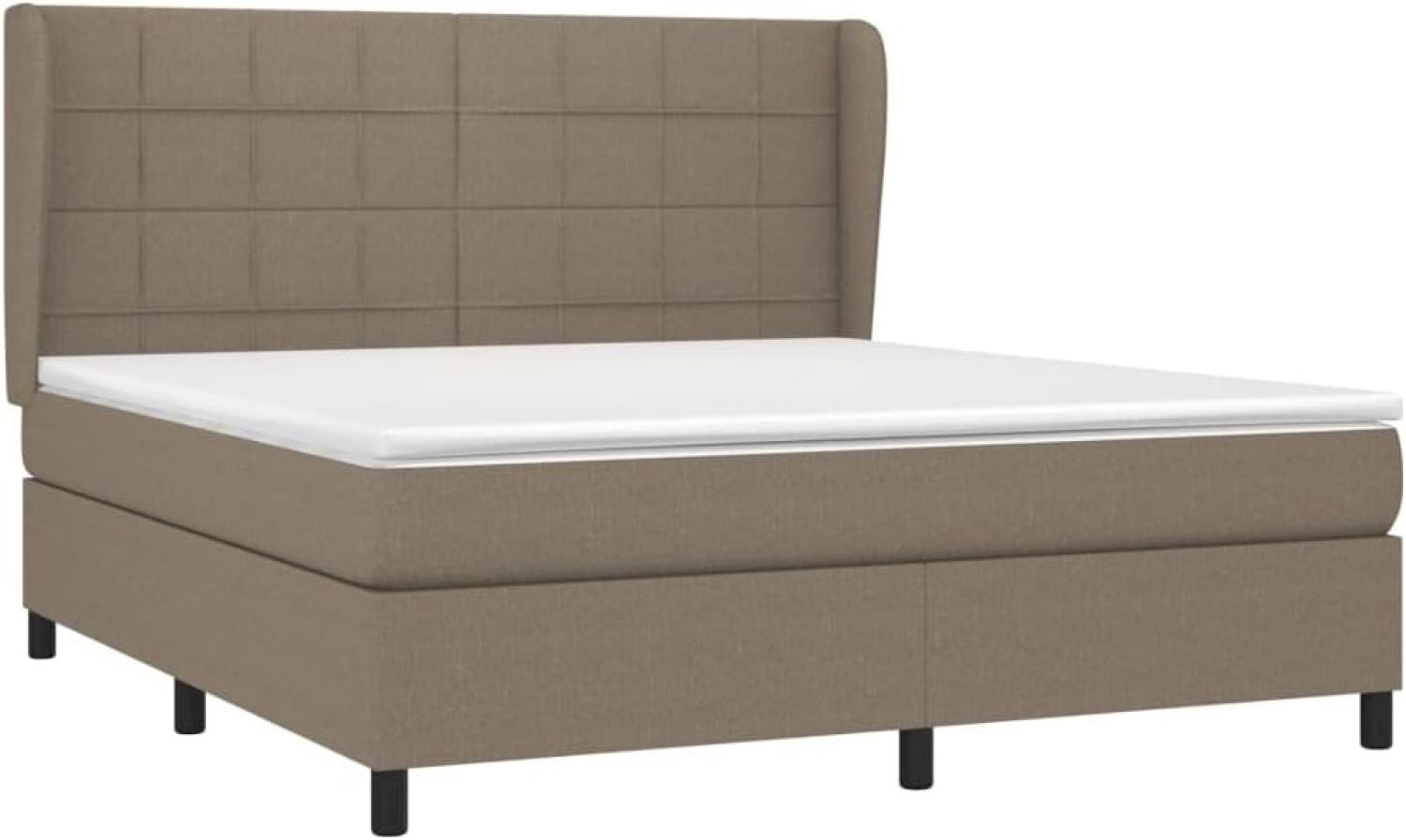 vidaXL Boxspringbett mit Matratze Taupe 180x200 cm Stoff 3127985 Bild 1