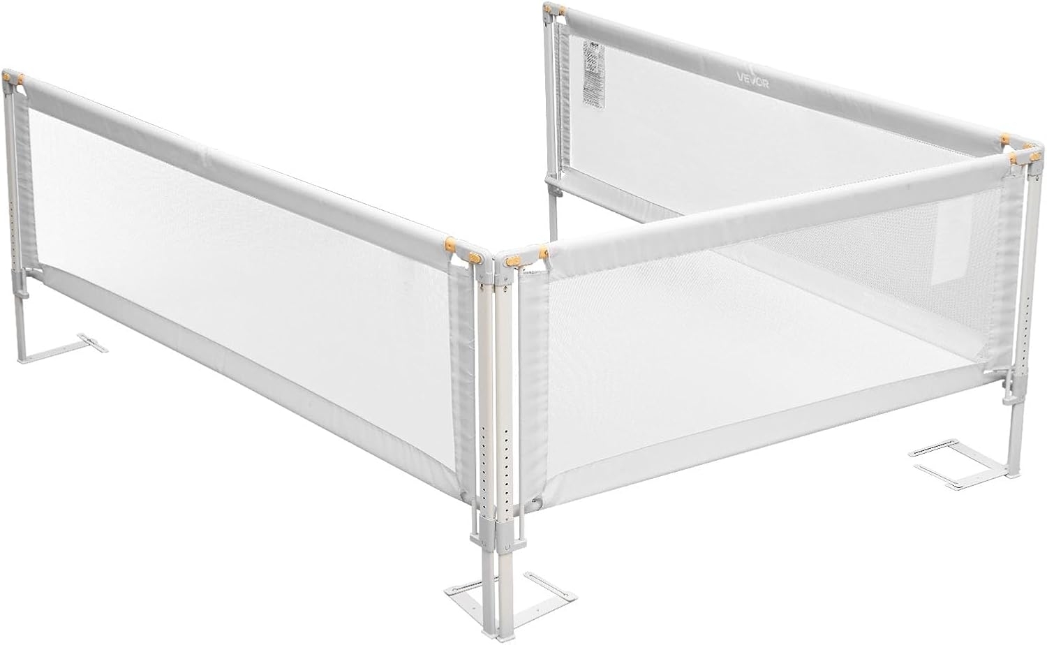 VEVOR 3-TLG. Bettgitter, Bettschutzgitter mit verstärktem Eisenrohr und Oxford-Stoff, 68-89 cm höhenverstellbares Kinderbettgitter, Kinderbettschutzgitter für Kingsize-Betten, 200 x 190 x 200 cm Bild 1