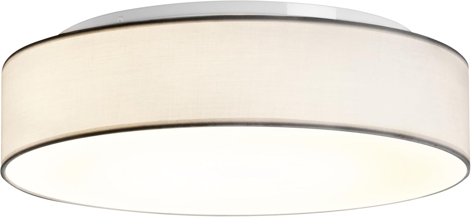 Zedelmaier Deckenlampe Stoff Rund 50cm E27x3 max. 40W Deckenleuchte Weiß Stoffschirm Wohnzimmer Schlafzimmer Küche Flur Kinderzimmer Lampe Decke Lampenschirm Bild 1