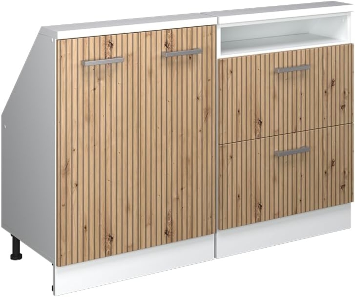 Dachschrägenschrank-Set Rion Artisan Eiche/Weiß 2er Set Vicco Bild 1