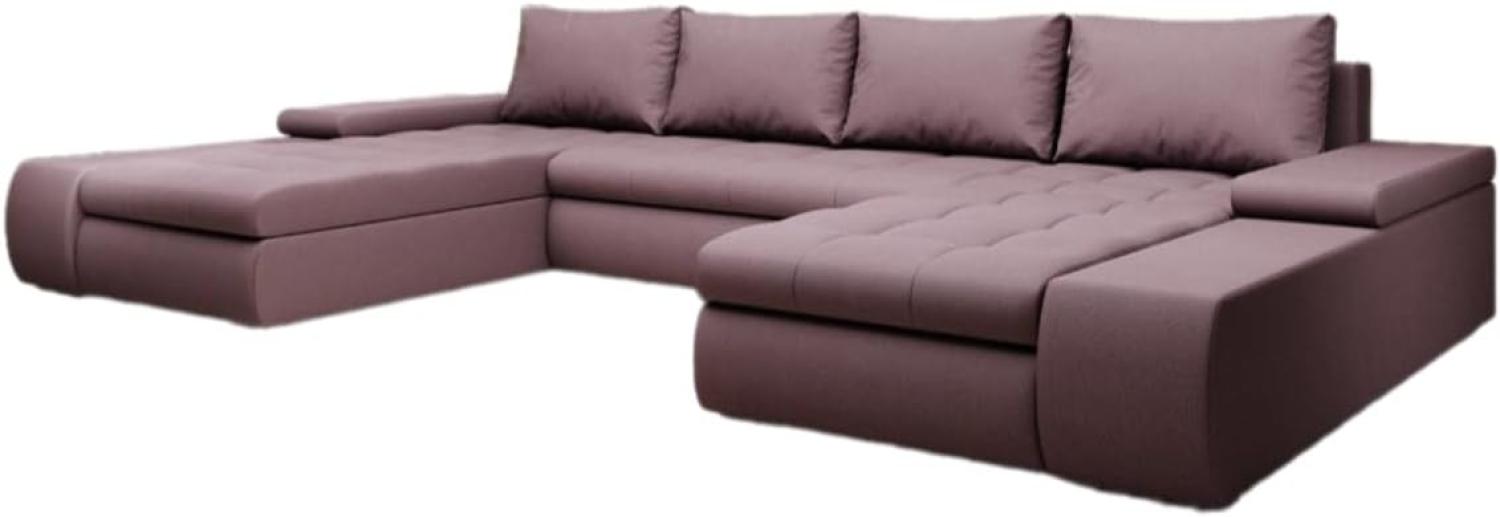 Designer Sofa Martino mit Schlaffunktion Stoff Rosé Bild 1