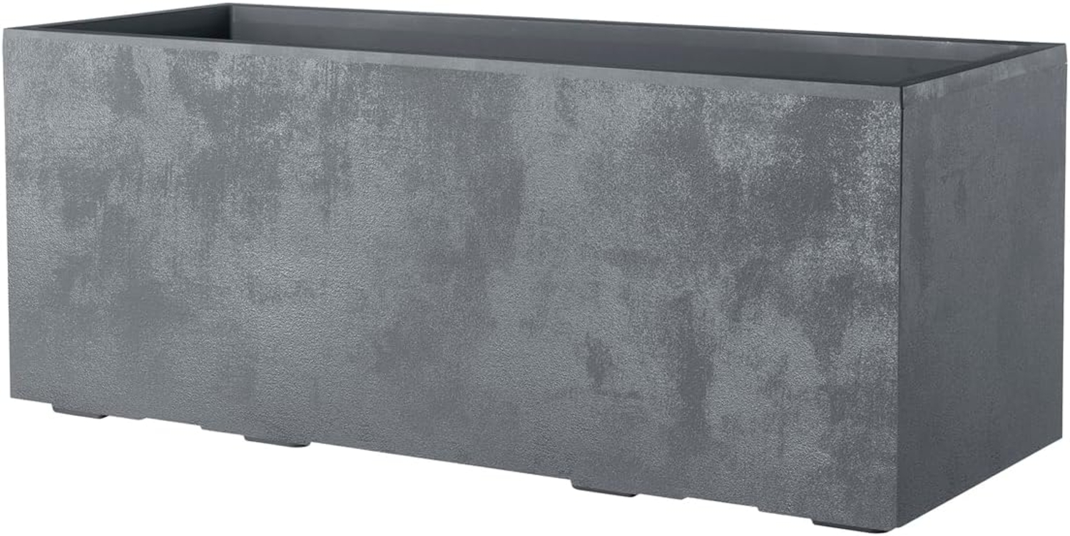 XXL Pflanzkasten Millennium 100 L in Grau mit Tolle Naturstein Optik, Maße: 99x37,5x37,5 cm Bild 1
