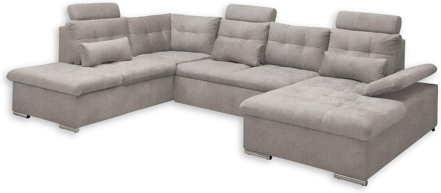 Couch in Taupe - Schlaffunktion und Bettkasten - Medan XXL Bild 1