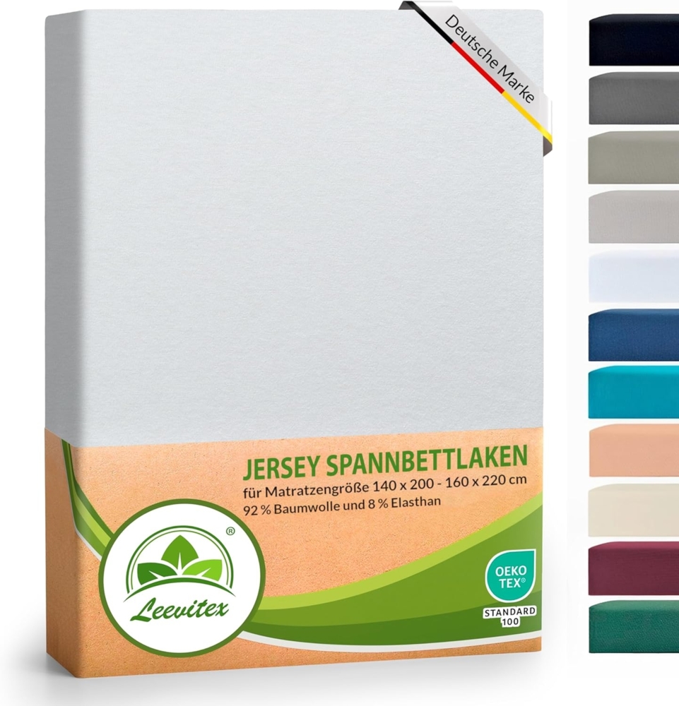 leevitex® Spannbettlaken Luxus Elasthan Jersey Spannbettlaken, Gummizug: Rundum-Gummizug Bild 1